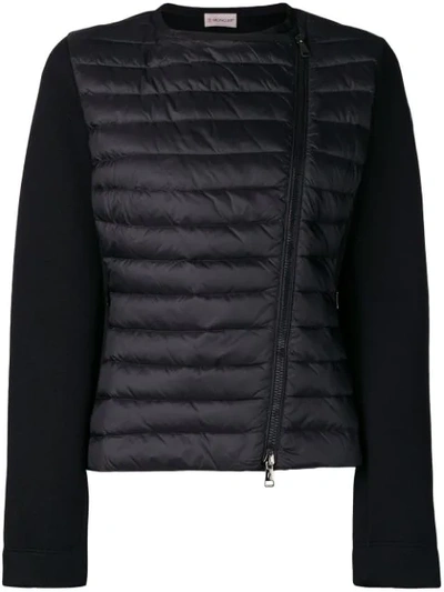 Shop Moncler Quilted Fitted Jacket In Black