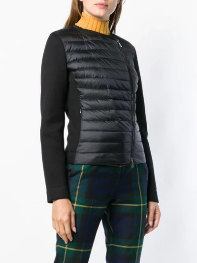 Shop Moncler Quilted Fitted Jacket In Black