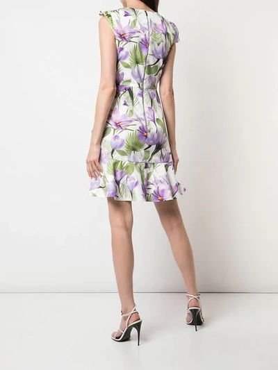 Shop Alice And Olivia Kirby Floral Print Dress In Purple