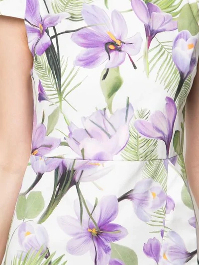 Shop Alice And Olivia Kirby Floral Print Dress In Purple