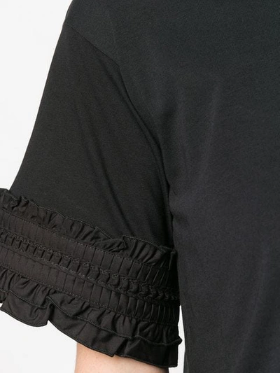 Shop See By Chloé Ruffle Sleeve Cropped T In Black