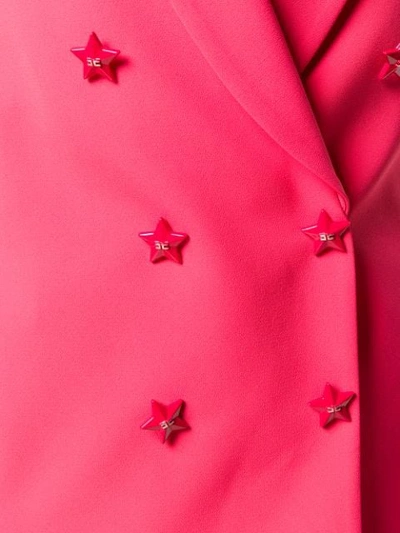 Shop Elisabetta Franchi Double Breasted Blazer In Pink