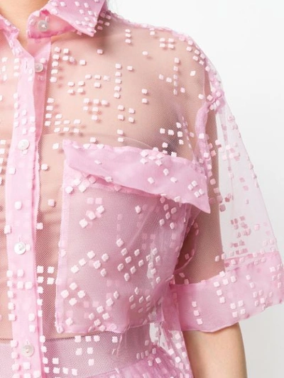 Shop Si-jay Embroidered Sheer Shirt In Pink