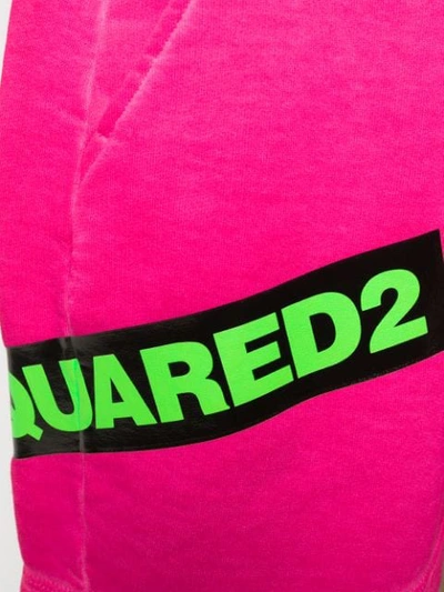 Shop Dsquared2 Contrast Logo Shorts In Pink