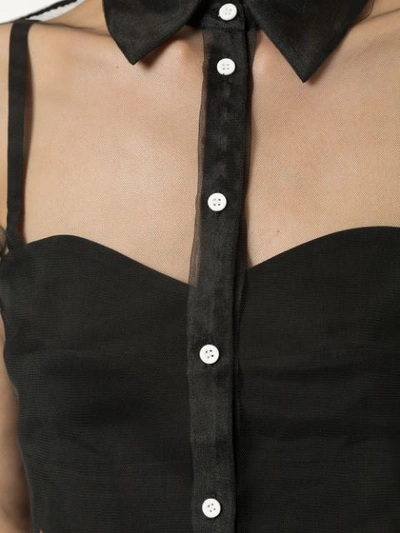 Shop Manning Cartell Delight Sheer Cropped Shirt In Black