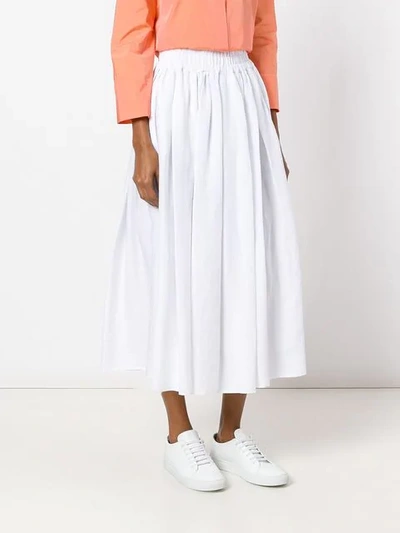 Shop Aspesi Pleated Skirt In White