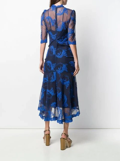 Shop Alice Mccall Sheer Embroidered Dress - Blue