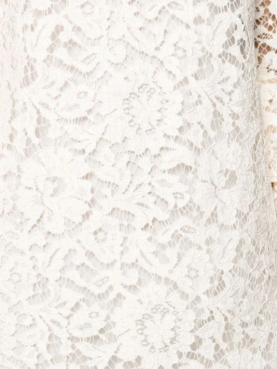 Shop Valentino Floral Lace Dress In Neutrals