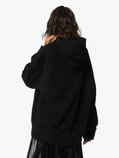 Shop Stella Mccartney Oversized Kitten-print Hoodie In Black