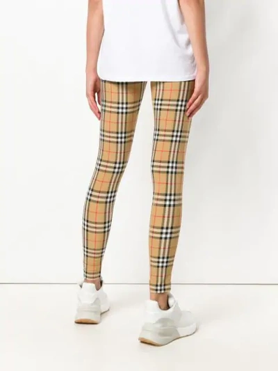 Shop Burberry Vintage Check Leggings In Brown