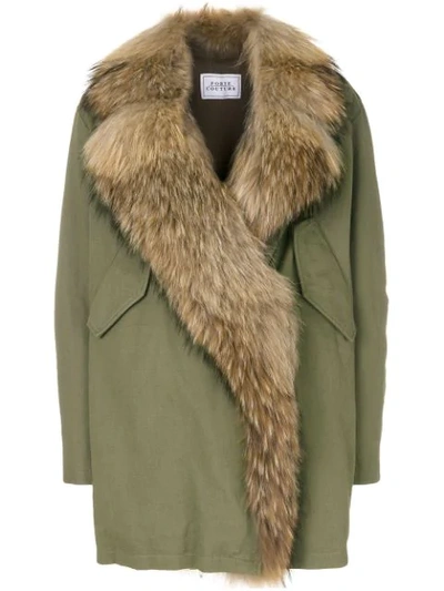 Shop Forte Dei Marmi Couture Oversized Collar Coat - Green