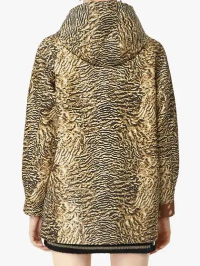 Shop Burberry Tiger Print Lightweight Hooded Jacket In Brown