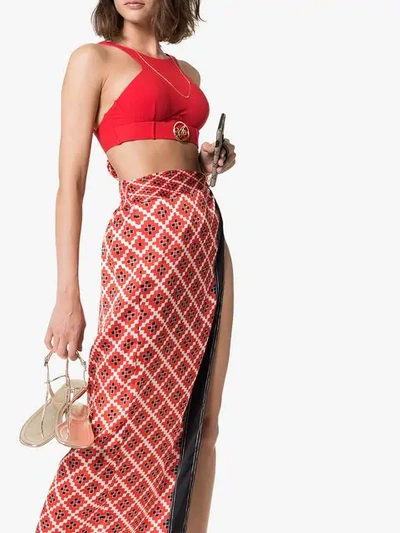 Shop Agent Provocateur Laurella Belted Logo Bikini In Red