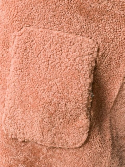 Shop Yves Salomon Meteo Curly Merino Coat In Pink
