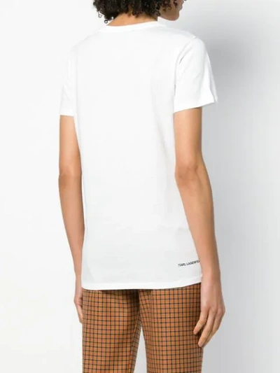 Shop Karl Lagerfeld Space Karl Patch T-shirt - White