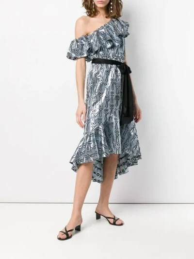 Shop Temperley London Eliska Ruffle Midi Dress In Ic Icicle