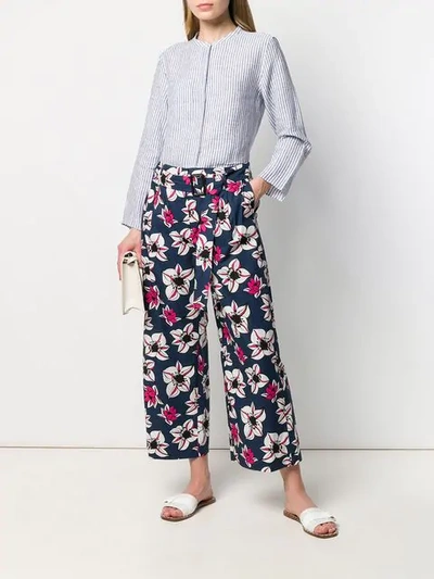 Shop Max Mara 's  Floral Trousers - Blue