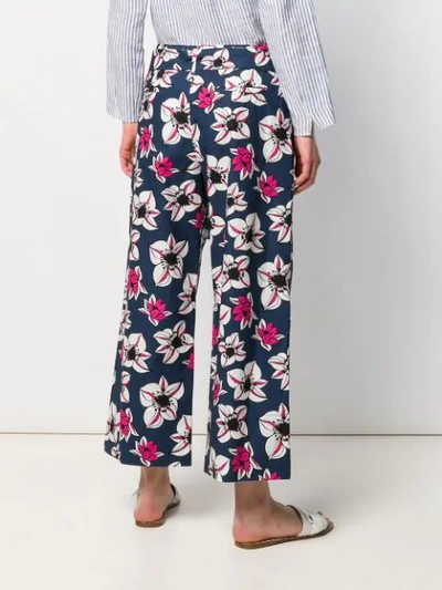 Shop Max Mara 's  Floral Trousers - Blue