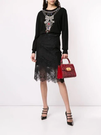 Shop Dolce & Gabbana Jewelled Jumper In Black
