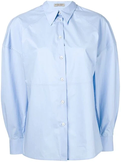 Shop Bottega Veneta Puff Sleeve Shirt In Blue