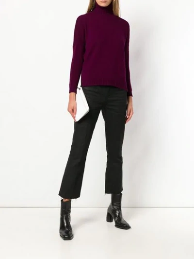 Shop Avant Toi Ribbed Roll Neck Jumper In Pink