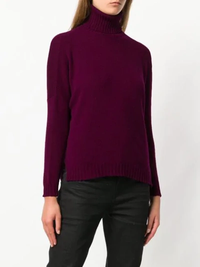 Shop Avant Toi Ribbed Roll Neck Jumper In Pink
