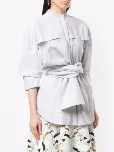 Shop Acler Lincoln Oversized Striped Shirt - Grey