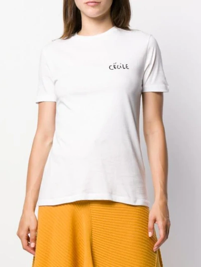Etre Cecile T-shirt With Love Bird Print In White