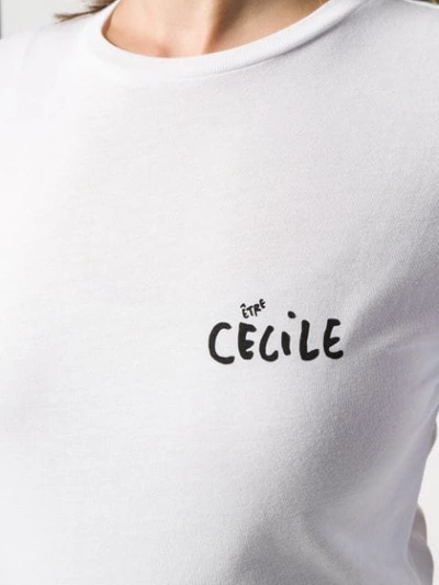 Etre Cecile T-shirt With Love Bird Print In White