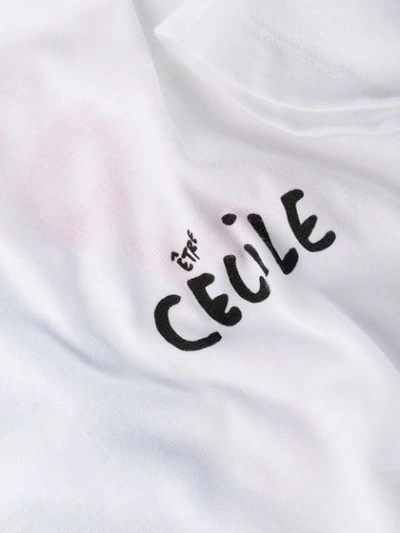 Etre Cecile T-shirt With Love Bird Print In White