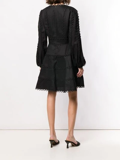 Shop Zimmermann Heathers Flounce Mini Dress In Black
