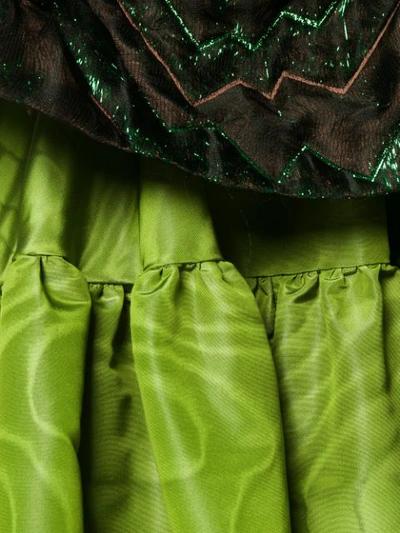 Shop Talbot Runhof Tiered A-line Skirt In Green