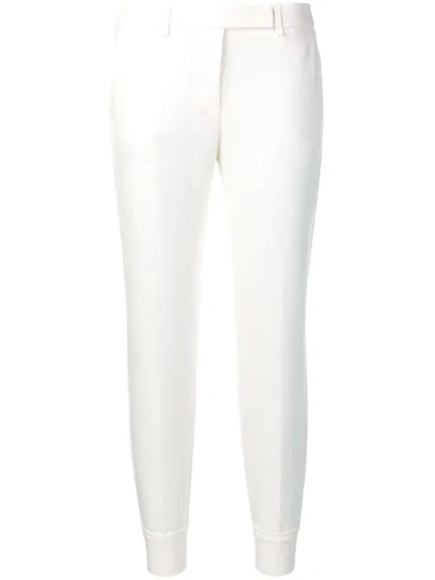 Shop Blugirl Slim Cropped Trousers In White