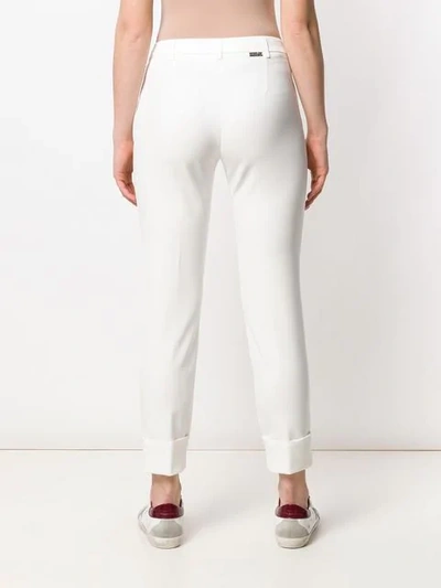Shop Blugirl Slim Cropped Trousers In White