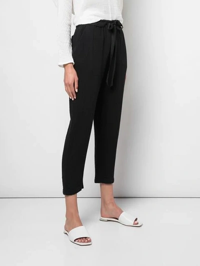 Shop Raquel Allegra Drawstring Straight-leg Trousers - Black