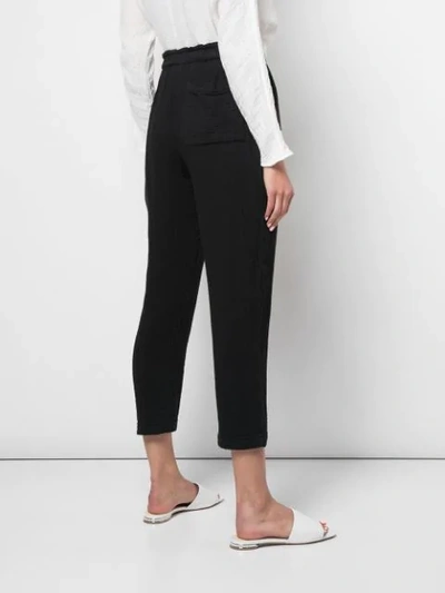 Shop Raquel Allegra Drawstring Straight-leg Trousers - Black