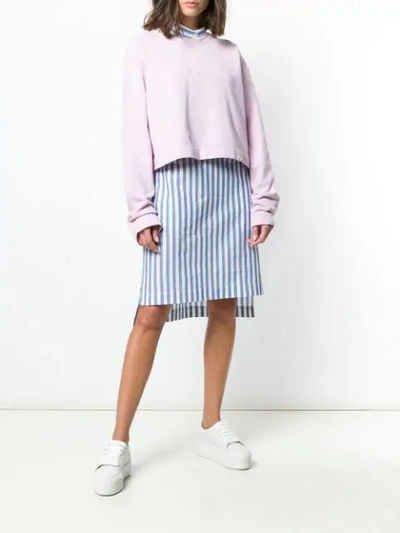 Shop Acne Studios Odice Cropped Sweatshirt In Pink