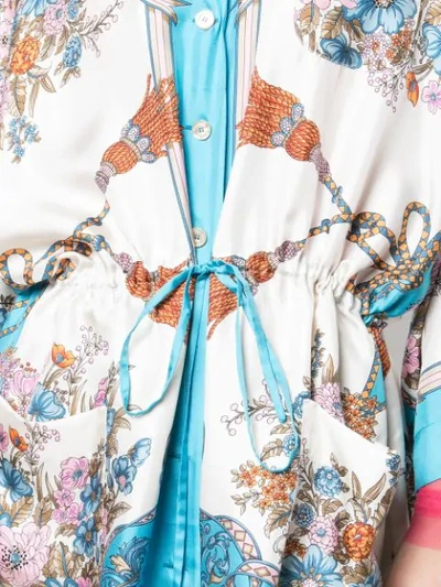 Shop Gucci Printed Kimono Shirt In Blue