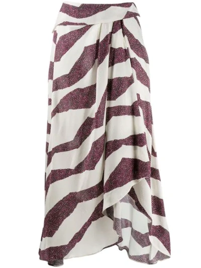 Shop Isabel Marant Printed Wrap Skirt In Neutrals