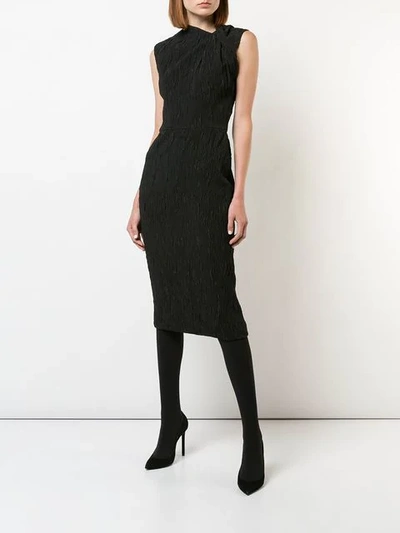 Shop Jason Wu Collection Ruched Detail Sleeveless Dress In Black