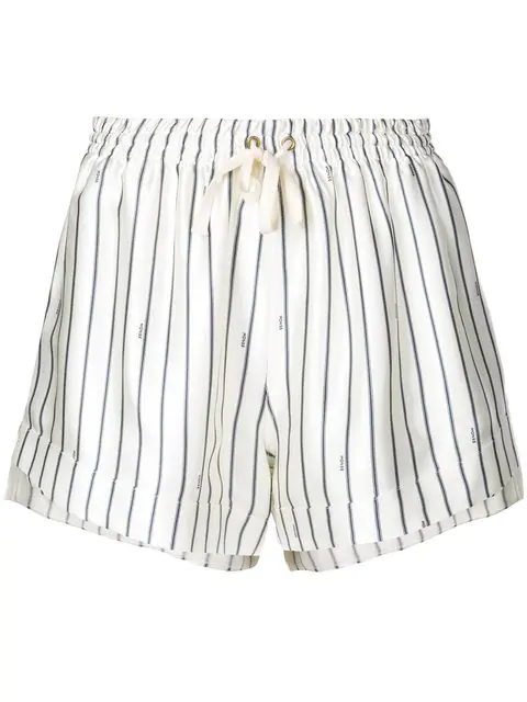 tie waist striped shorts