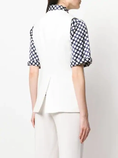 Shop Alberto Biani Button Waistcoat In White