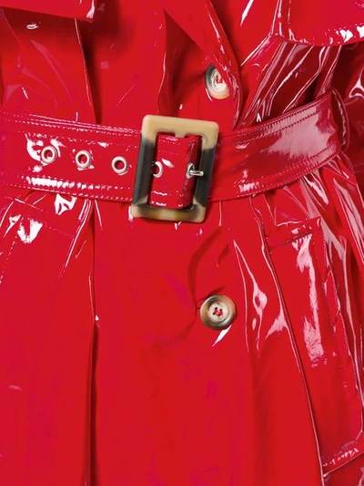 Shop Vivetta Vinyl Trench Coat In Red