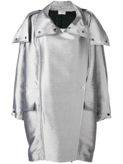 Shop Poiret Oversized Parka In Silver