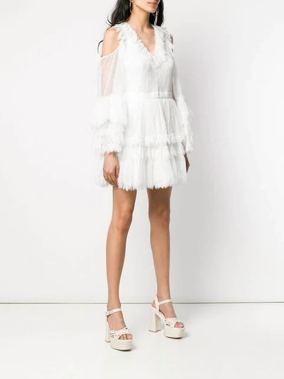 Shop Amen Lace Cold Shoulder Dress In White