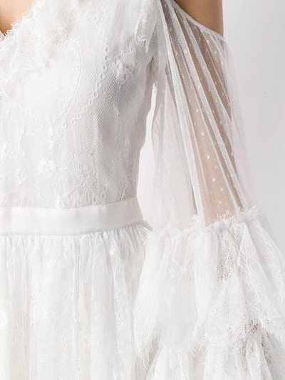Shop Amen Lace Cold Shoulder Dress In White