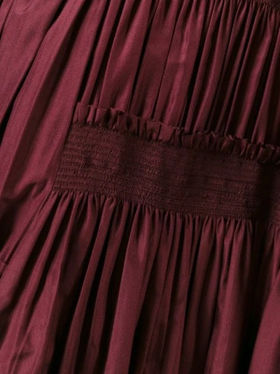 Shop Nina Ricci Pleated A-line Skirt In Red