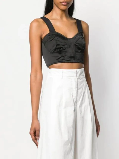 Shop Andrea Ya'aqov Bustier Cropped Top In Black