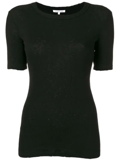 Shop Helmut Lang Ribbed Skinny T-shirt - Black