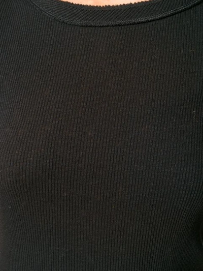 Shop Helmut Lang Ribbed Skinny T-shirt - Black